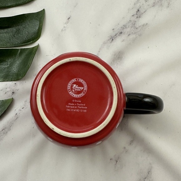 Disney Store Minnie Mouse Oversize Coffee Mug Red White Polka Dot Cute Cup - Picture 5 of 5